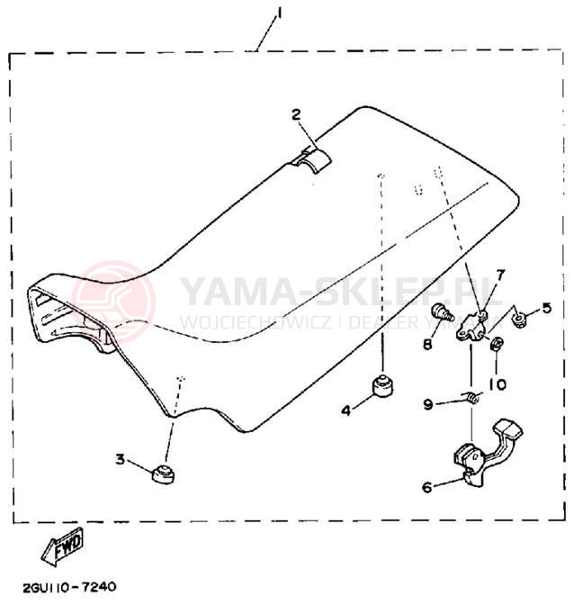Schemat "siedzenie" do Yamaha BANSHEE YFZ350A