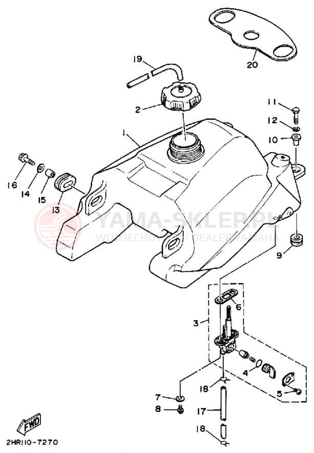 Schemat "zbiornik paliwa" do Yamaha BIG BEAR 4WD YFM350FWT