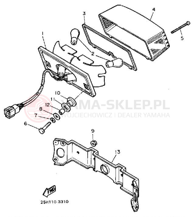 Schemat "Oświetlenie tył" do Yamaha RIVA 180 XC180L/XC180LC