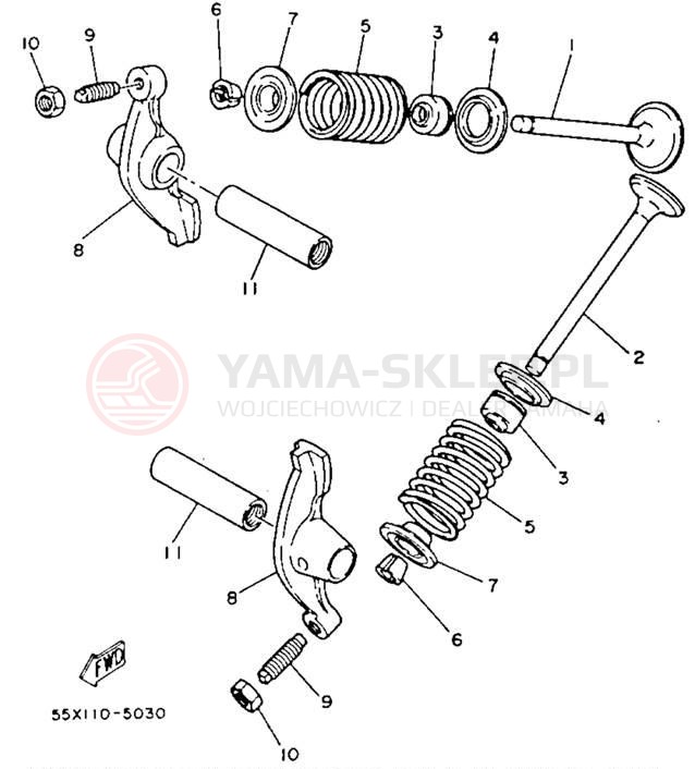Schemat "zawory" do Yamaha CHAMP YFM100A