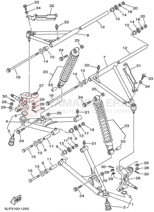 Schemat "Koło przód" do Yamaha 660R RAPTOR YFM660RN/YFM660RNC