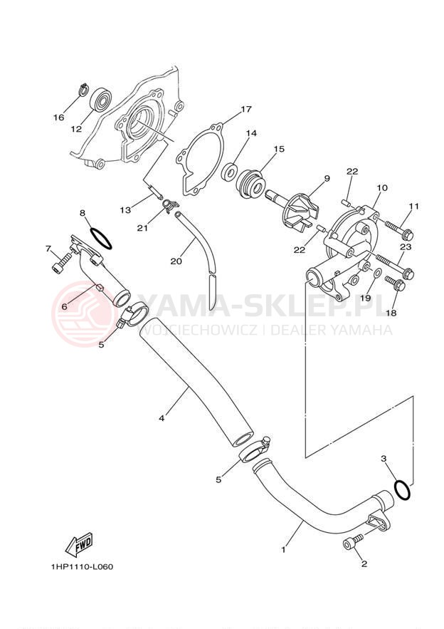Schemat "Pompa wody" do Yamaha GRIZZLY 700 EPS 4WD YFM7FGPBL