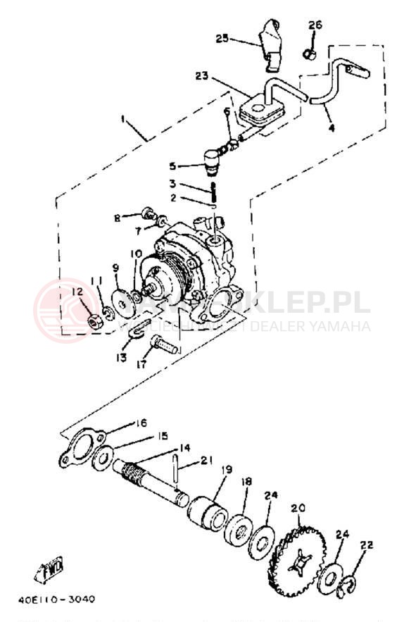 Schemat "Pompa olejowa" do Yamaha RX50L