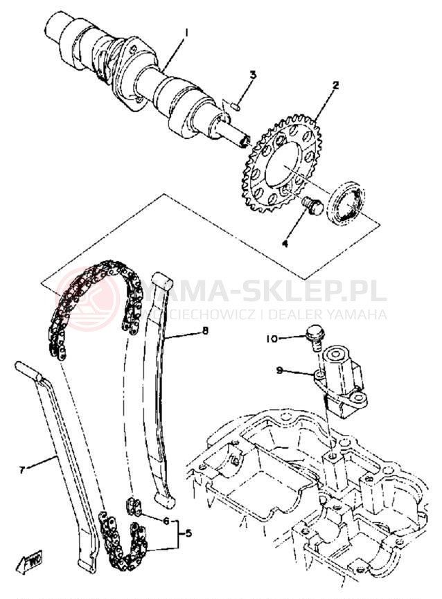 Schemat "Rozrząd - łańcuszek" do Yamaha XS400 XS400H