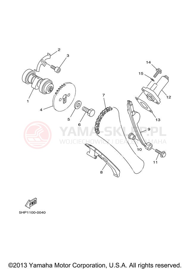 Schemat "Rozrząd - łańcuszek" do Yamaha TT-R125L TTR125LV