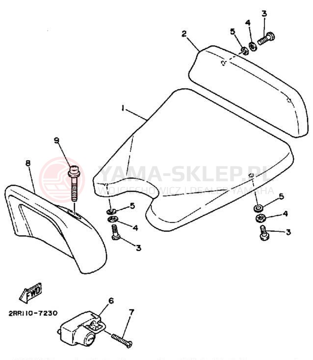 Schemat "siedzenie" do Yamaha YSR50W