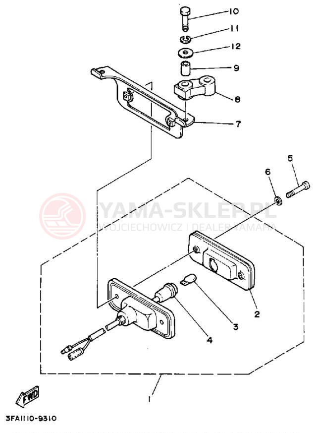 Schemat "lampa tył" do Yamaha BREEZE YFA1W