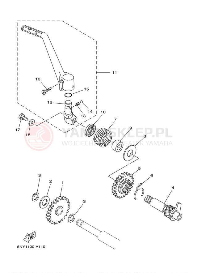 Schemat "rozrusznik" do Yamaha YZ125 YZ125R