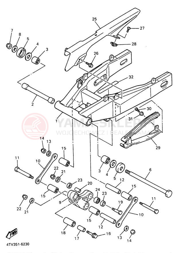 Schemat "wahacz" do Yamaha YZF600RJC/YZF600RJ