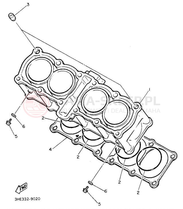 Schemat "cylinder" do Yamaha FZR600RBC