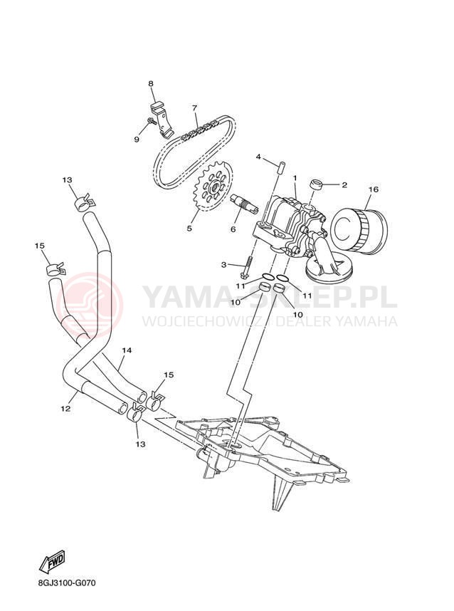 Schemat "Pompa olejowa" do Yamaha PHAZER MTX PZ50MTEW
