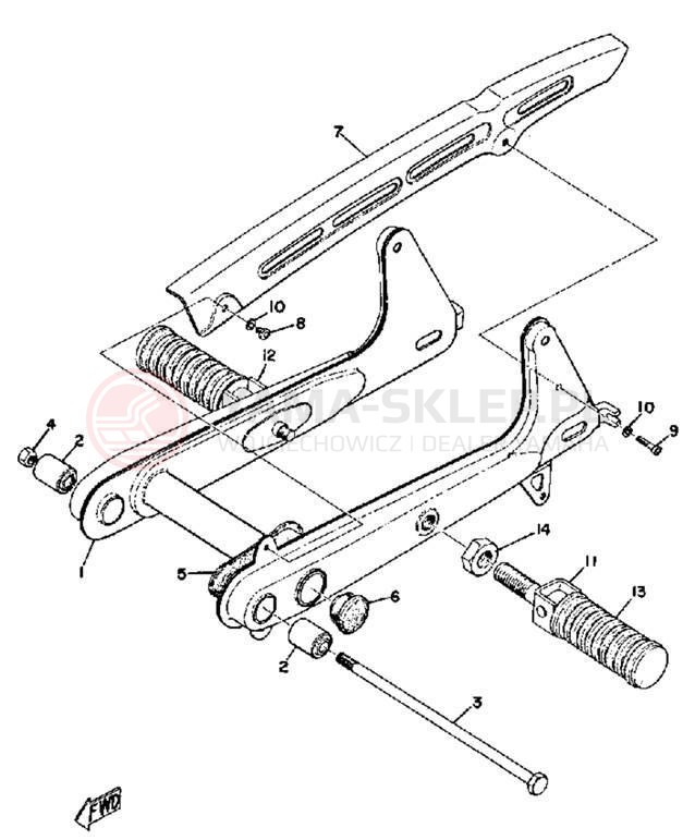 Schemat "Wahacz, osłona łańcucha" do Yamaha G6SB
