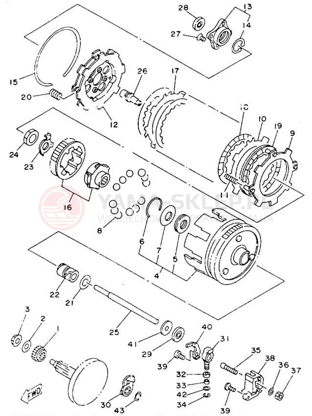 Schemat "sprzęgło" do Yamaha BADGER YFM80E