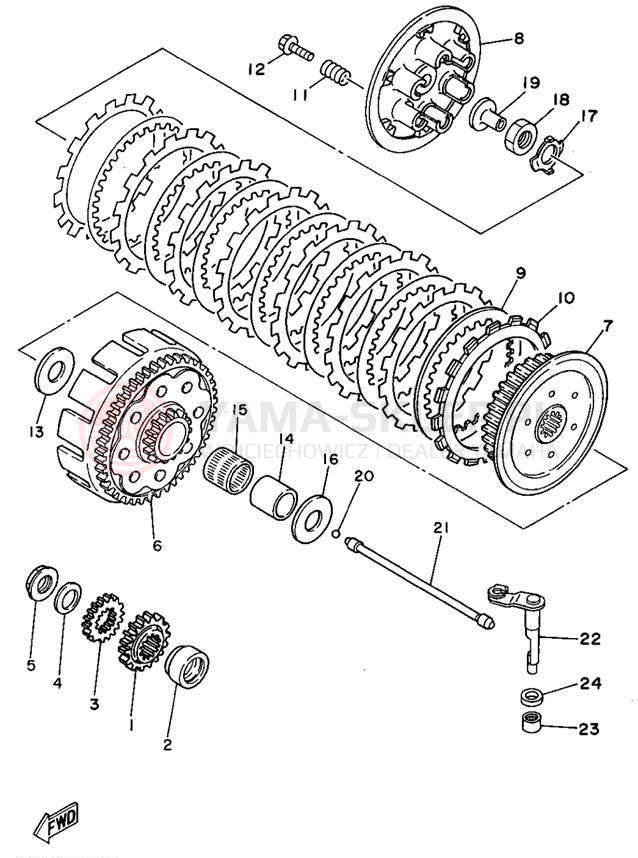 Schemat "sprzęgło" do Yamaha WR250ZF