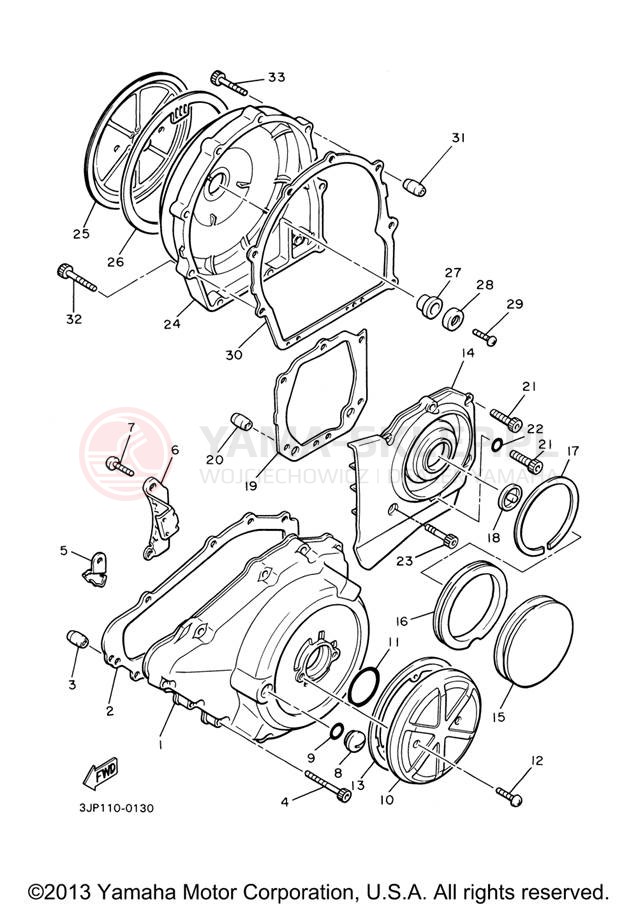 Schemat "Pokrywa silnika" do Yamaha V-MAX VMX12VC/VMX12V