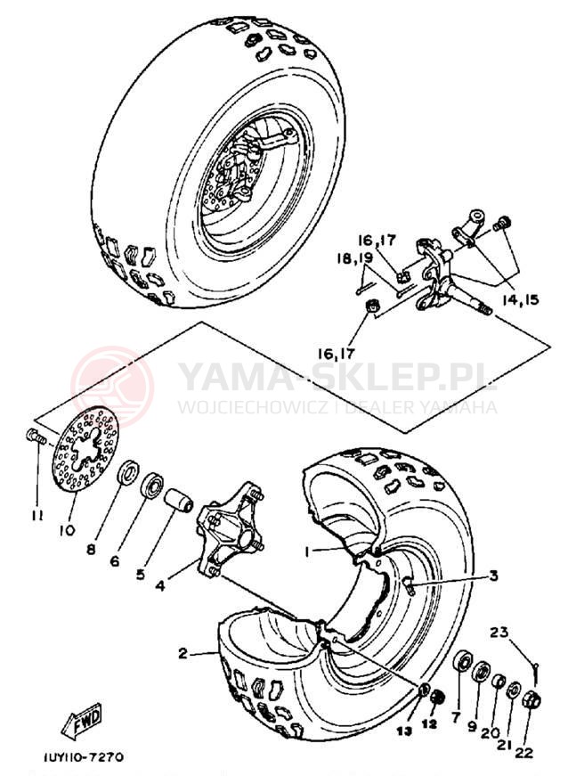 Schemat "Koło przód" do Yamaha WARRIOR YFM350XT