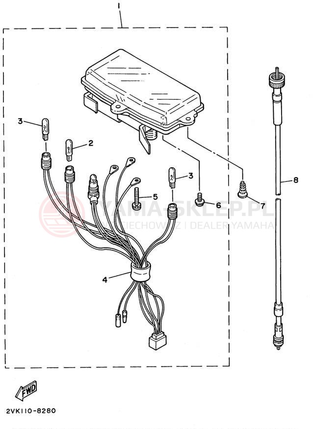 Schemat "licznik" do Yamaha JOG CY50K