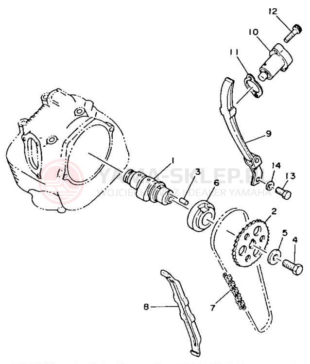 Schemat "Rozrząd - łańcuszek" do Yamaha MOTO-4 YFM225U