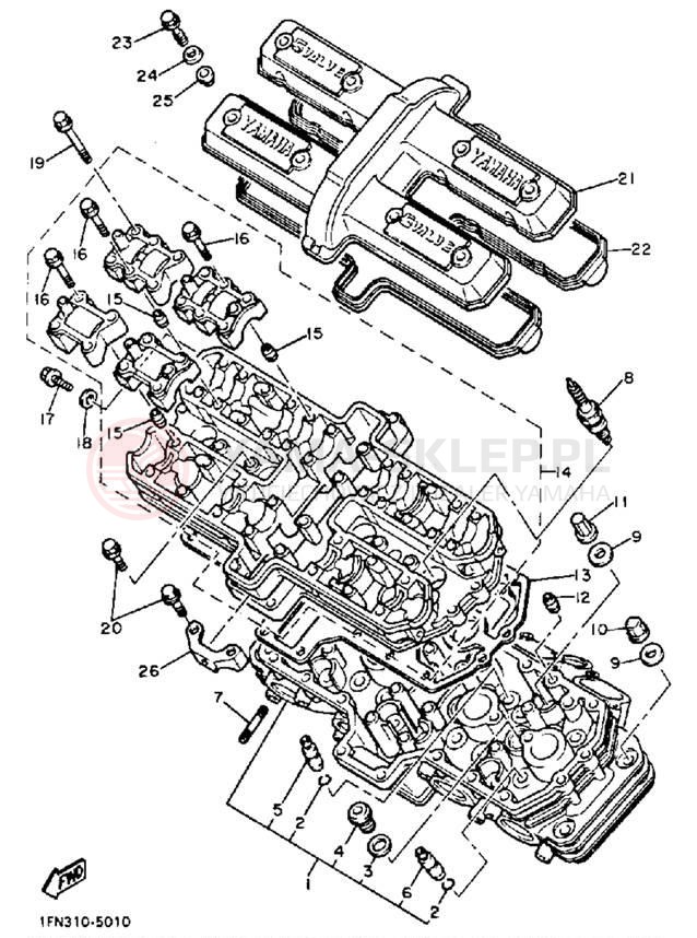 Schemat "głowica" do Yamaha FZ750SC/FZ750S