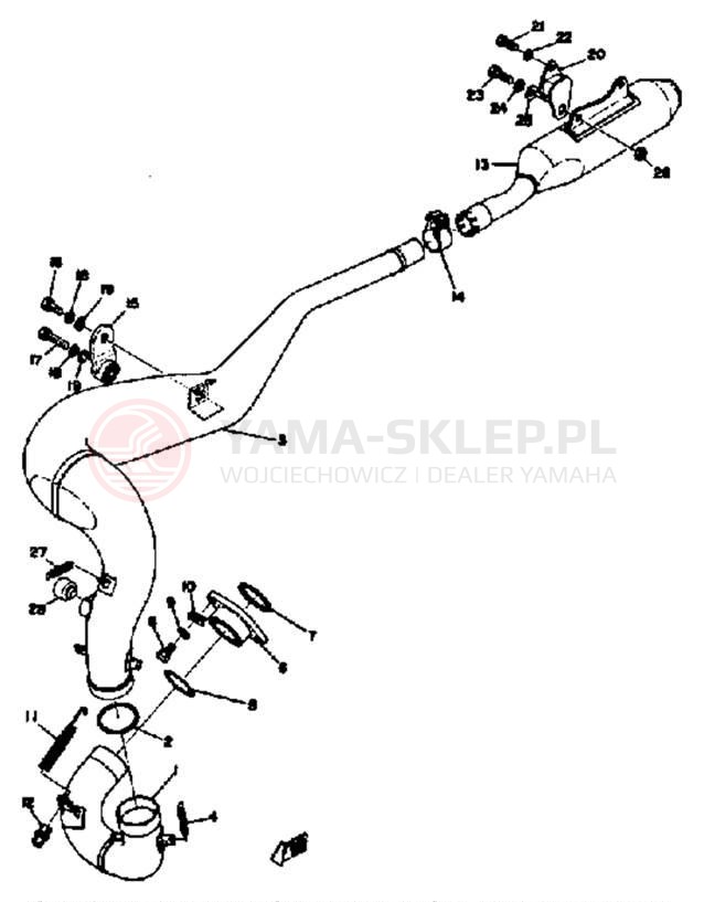 Schemat "Wydech końcowy" do Yamaha YZ400E