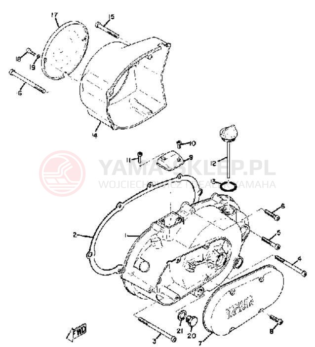 Schemat "Pokrywa silnika" do Yamaha TD2