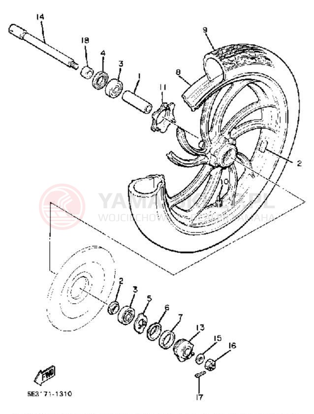 Schemat "Koło przód" do Yamaha XV920MK