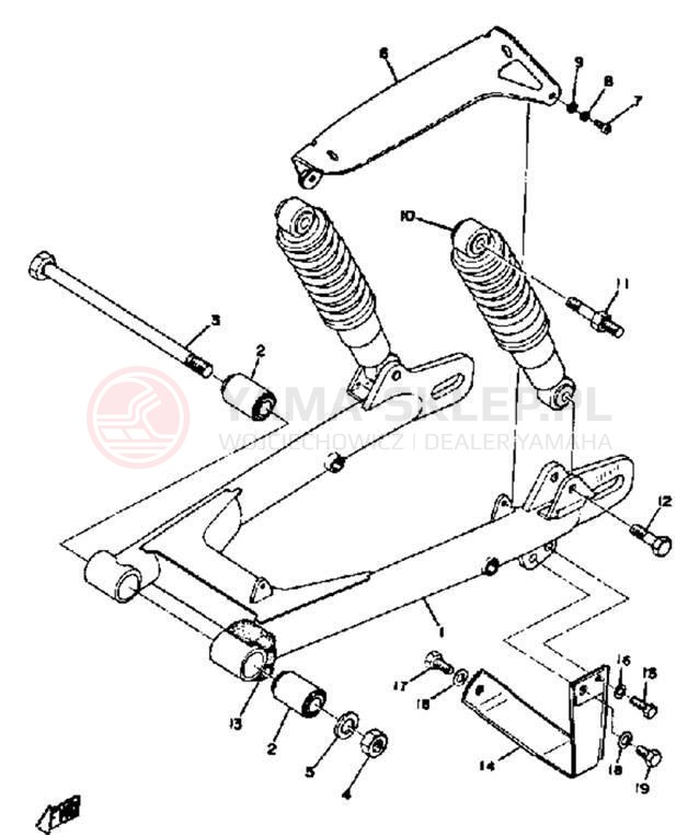 Schemat "Wahacz, osłona łańcucha" do Yamaha AT3_CT3 AT2/CT2