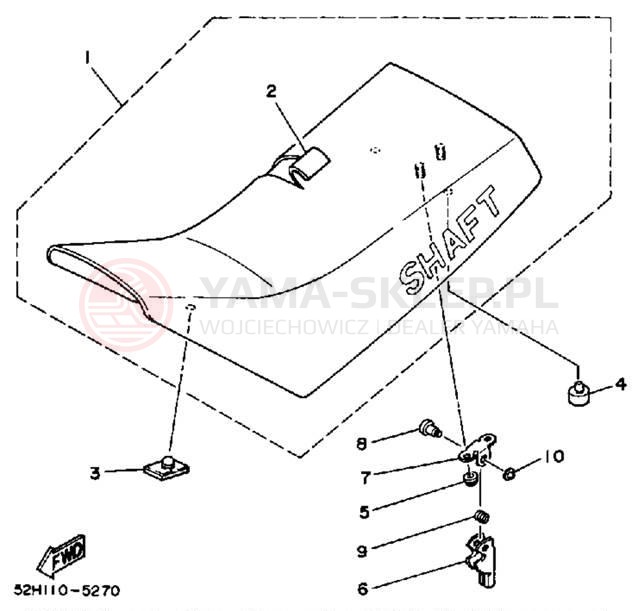 Schemat "siedzenie" do Yamaha YFM200DXS