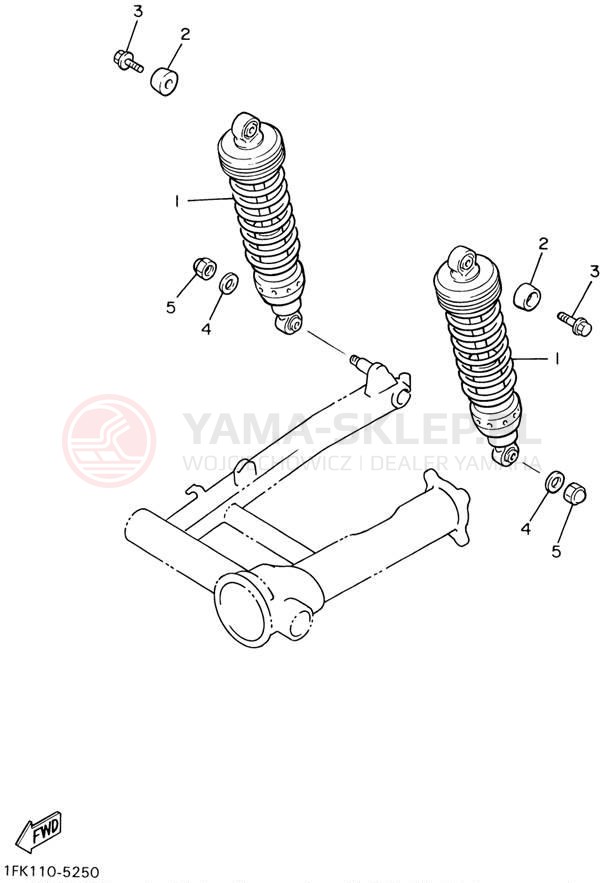 Schemat "zawieszenie tył" do Yamaha V-MAX VMX1200P/VMX1200PC
