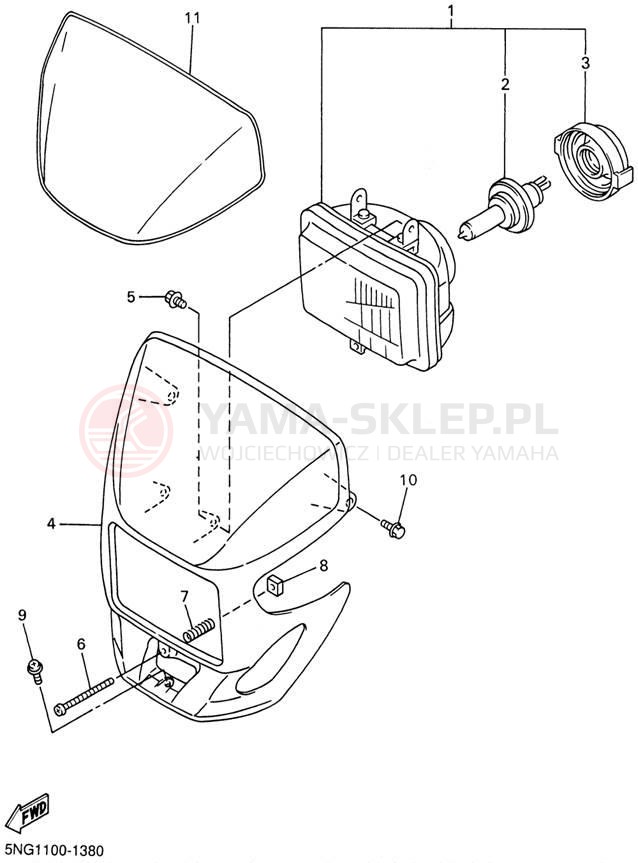 Schemat "Lampa przód" do Yamaha WR426F WR426FN