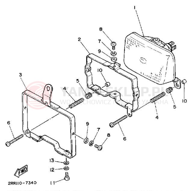 Schemat "Lampa przód" do Yamaha YSR50A