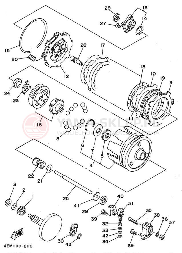 Schemat "sprzęgło" do Yamaha BADGER YFM80G