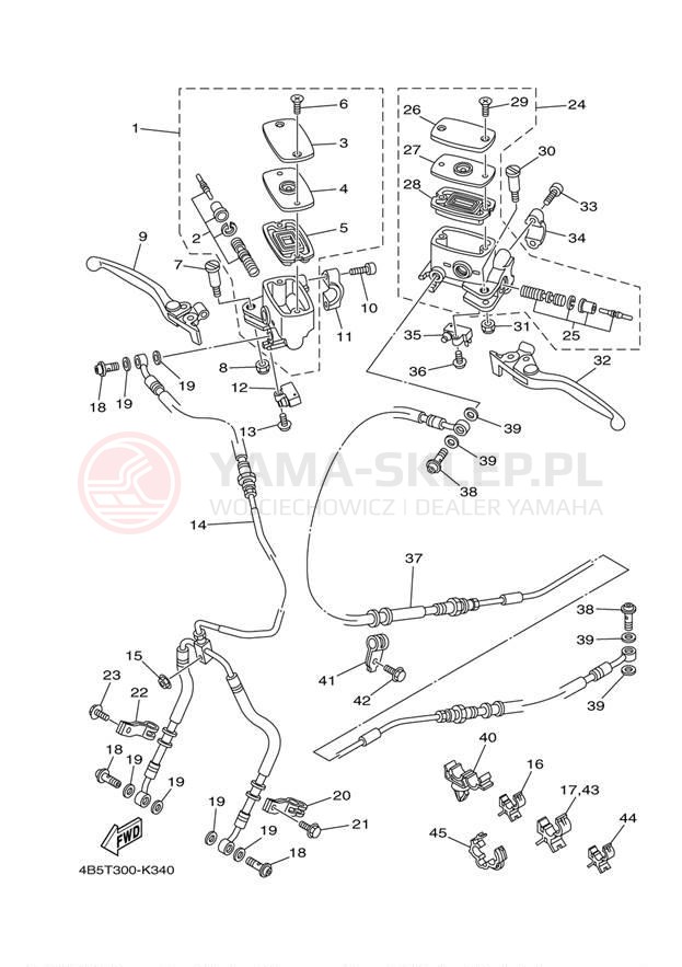 Schemat "Pompa hamulcowa przednia" do Yamaha TMAX XP500AB