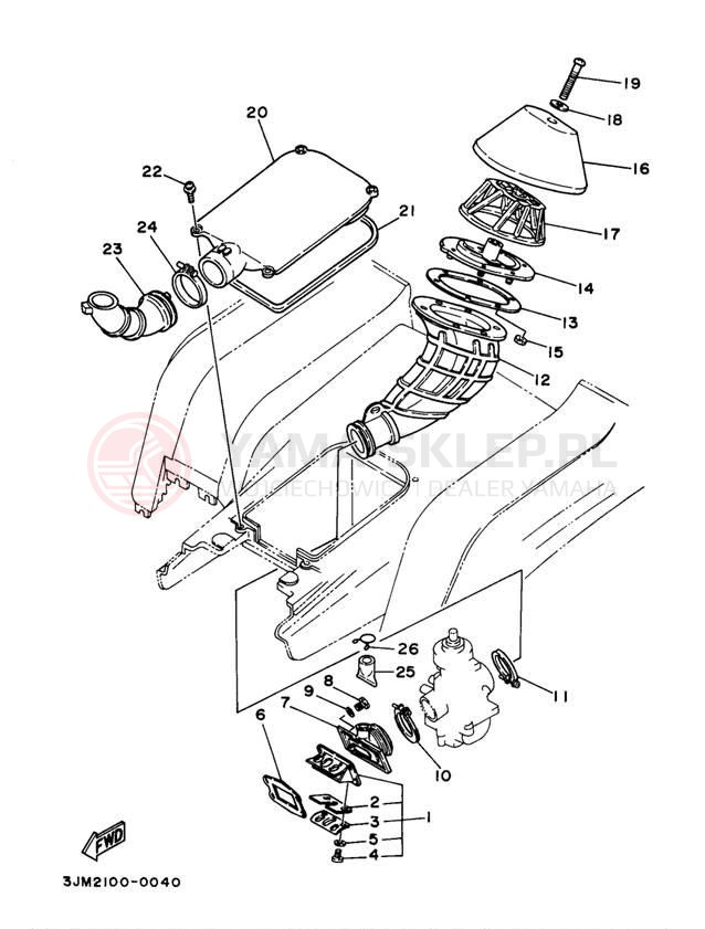 Schemat "Wtrysk paliwa" do Yamaha BLASTER YFS200J_MN