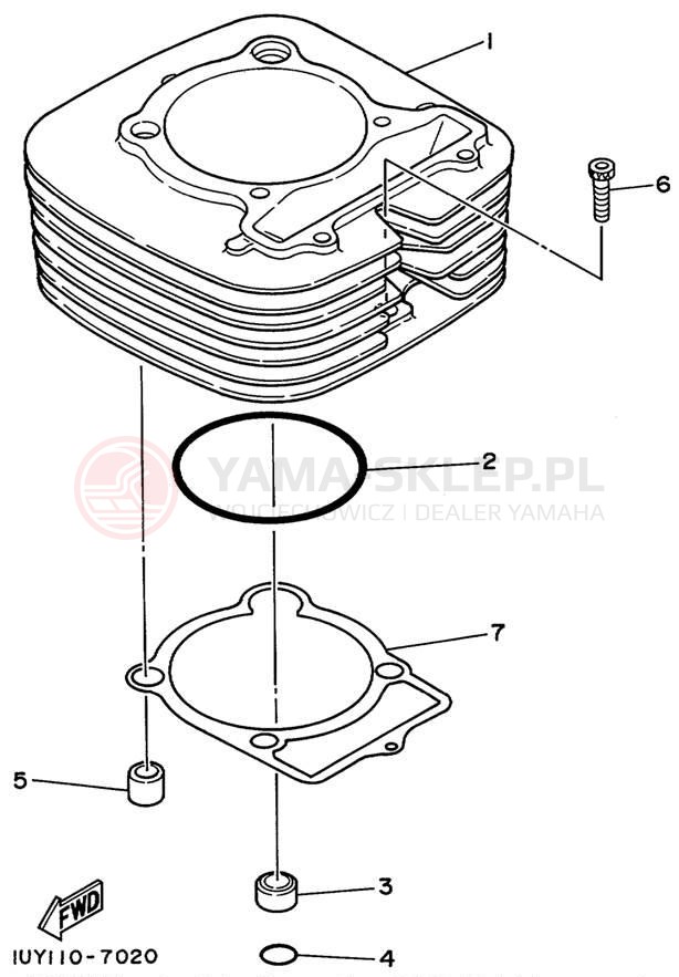Schemat "cylinder" do Yamaha WARRIOR YFM350XLC/YFM350XL