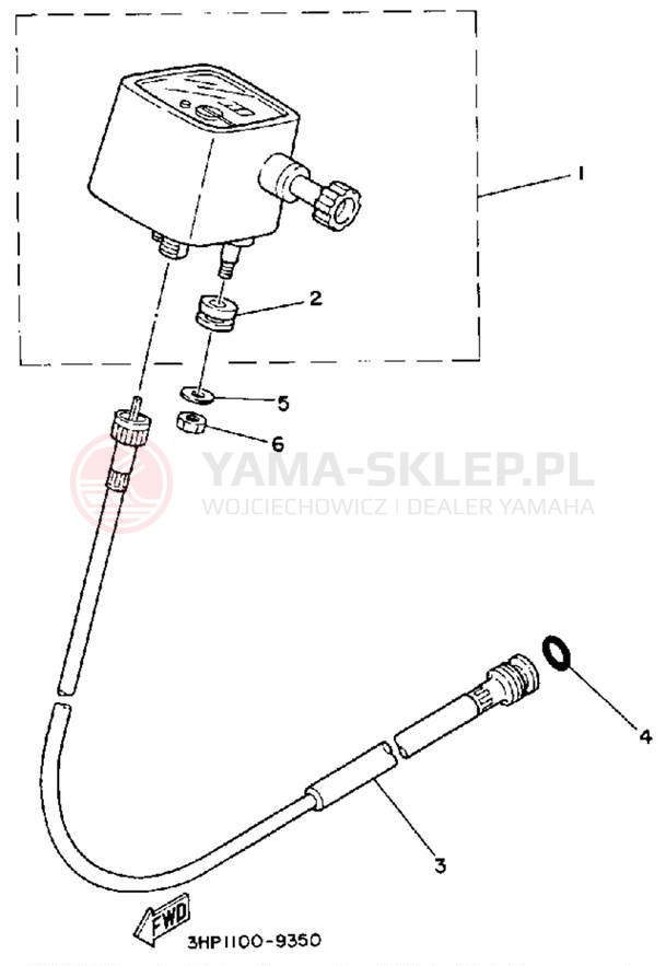 Schemat "licznik" do Yamaha MOTO-4 YFM350ERD