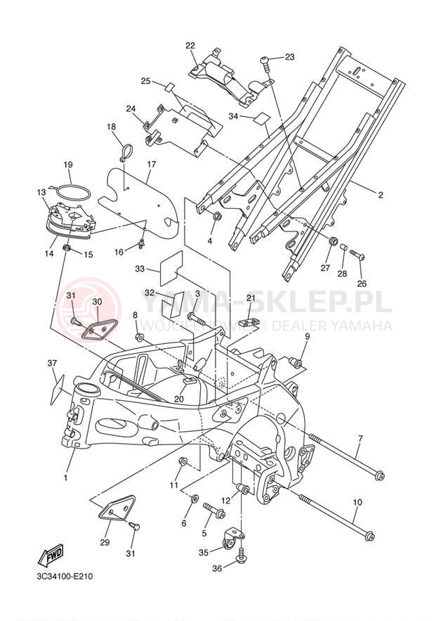 Schemat "rama" do Yamaha FZ-1 CA FZS10VC/FZS10V