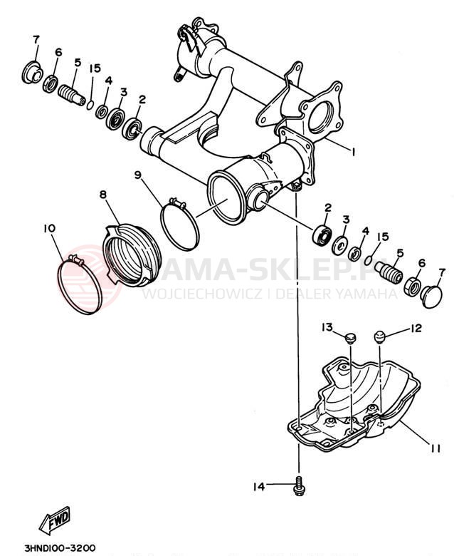 Schemat "wahacz" do Yamaha BIG BEAR 4WD YFM350FWF