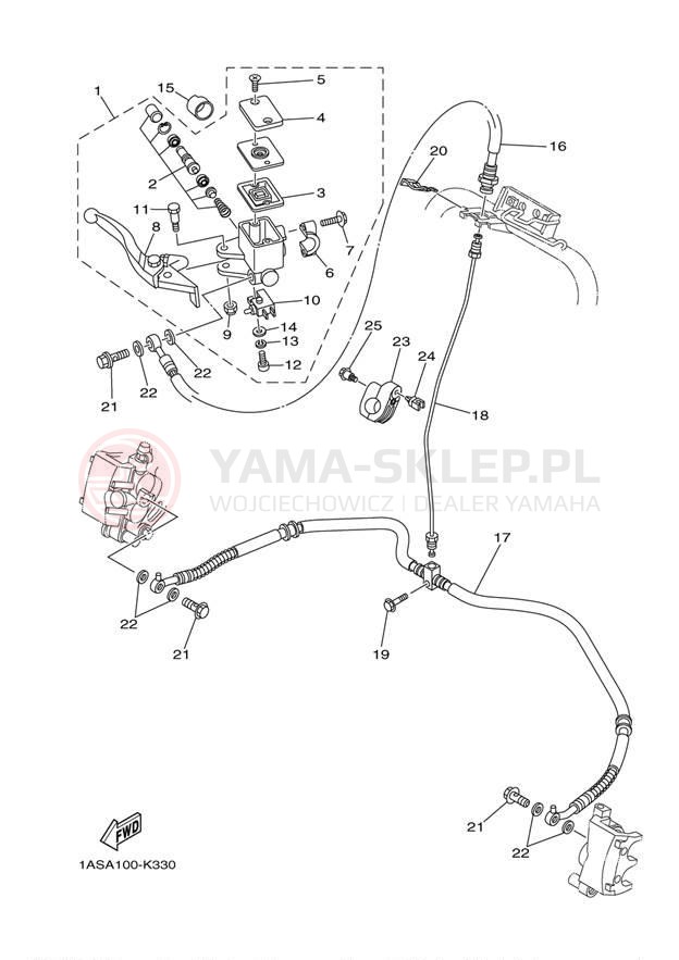Schemat "Pompa hamulcowa przednia" do Yamaha 700 SPECIAL EDITION YFM7RSEA