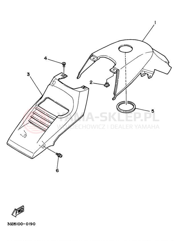 Schemat "Pokrywa boczna" do Yamaha WARRIOR YFM350XJ/YFM350XJ_M