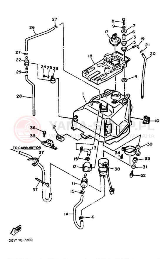 Schemat "zbiornik paliwa" do Yamaha VIRAGO 535 XV535TC/XV535T