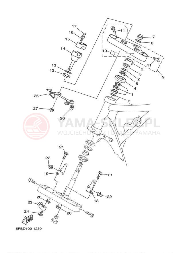 Schemat "Półki zawieszenia" do Yamaha V-STAR CUSTOM XVS650RC/XVS650R