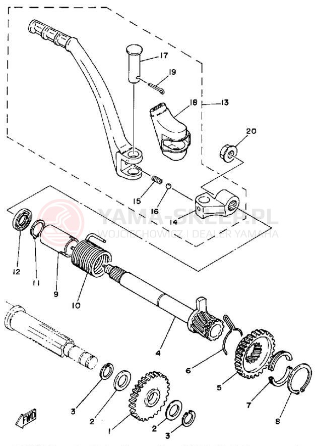 Schemat "kopniak" do Yamaha IT175G