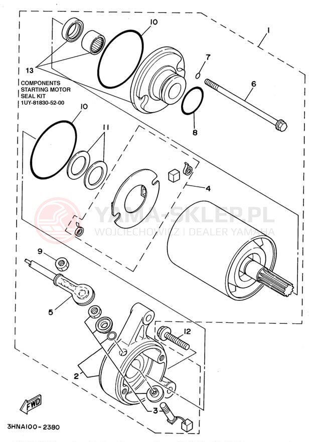 Schemat "rozrusznik" do Yamaha BIG BEAR 4WD YFM350FWG