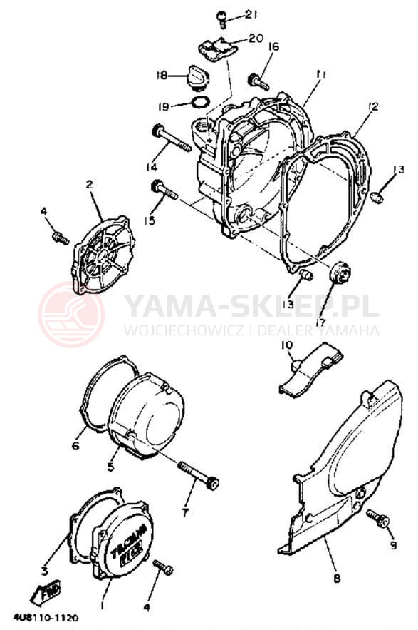 Schemat "Pokrywa silnika" do Yamaha XJ550RK