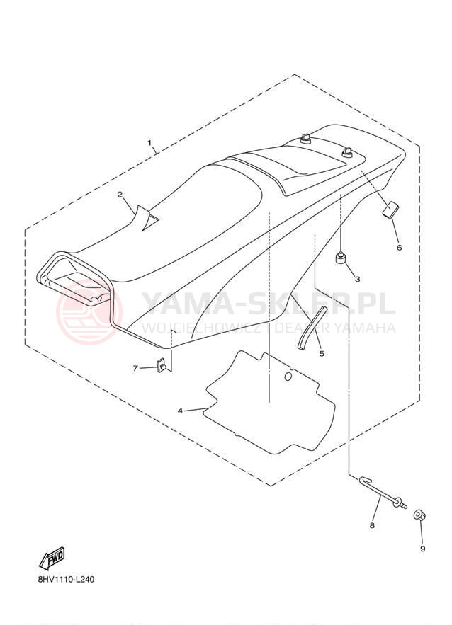 Schemat "siedzenie" do Yamaha RS VECTOR RS90PDB/RS90PDL