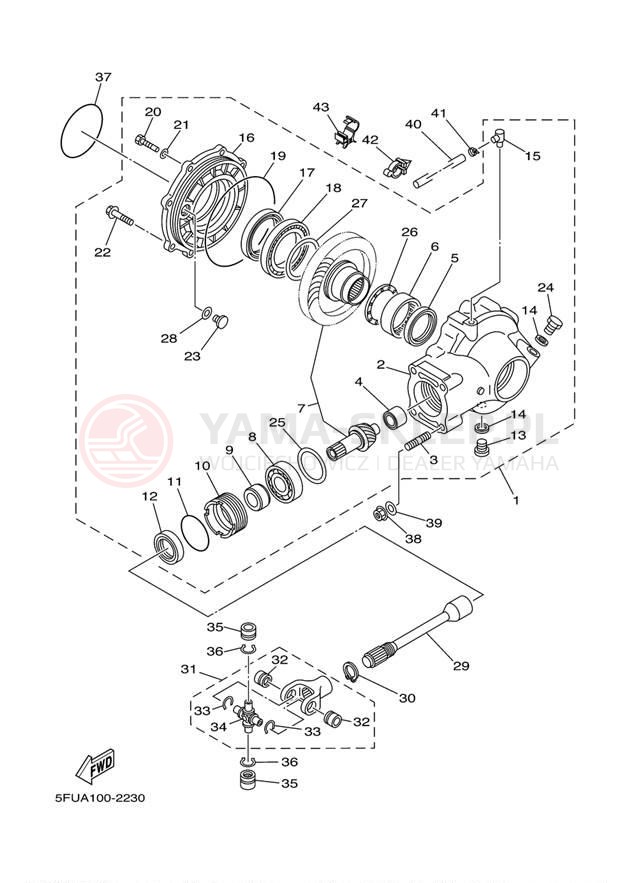 Schemat "Wał napędowy" do Yamaha BIG BEAR 400 4X4 YFM40FS