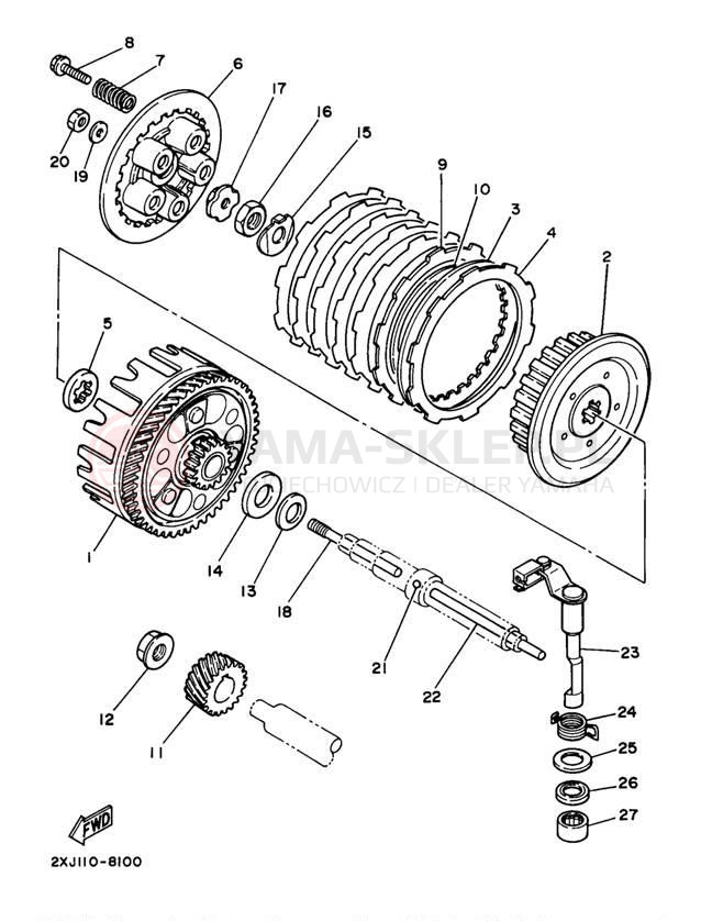 Schemat "sprzęgło" do Yamaha BLASTER YFS200J_MN