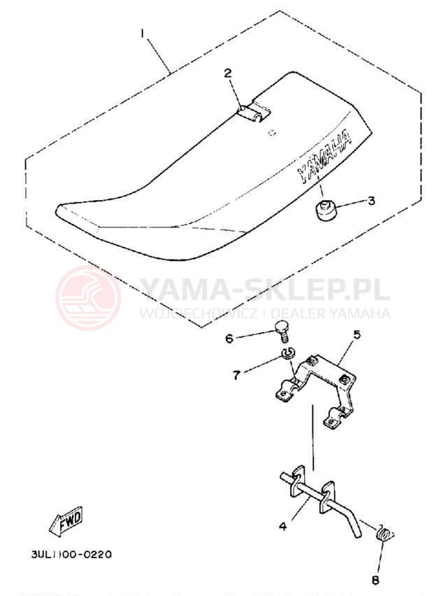 Schemat "siedzenie" do Yamaha RT100E