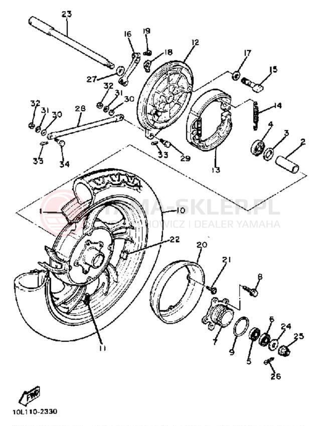 Schemat "Koło tył" do Yamaha XV920J